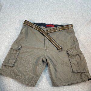 626 Blue Men's Cargo Shorts Gray  Size 46 with D ring closure belt  6 Pockets